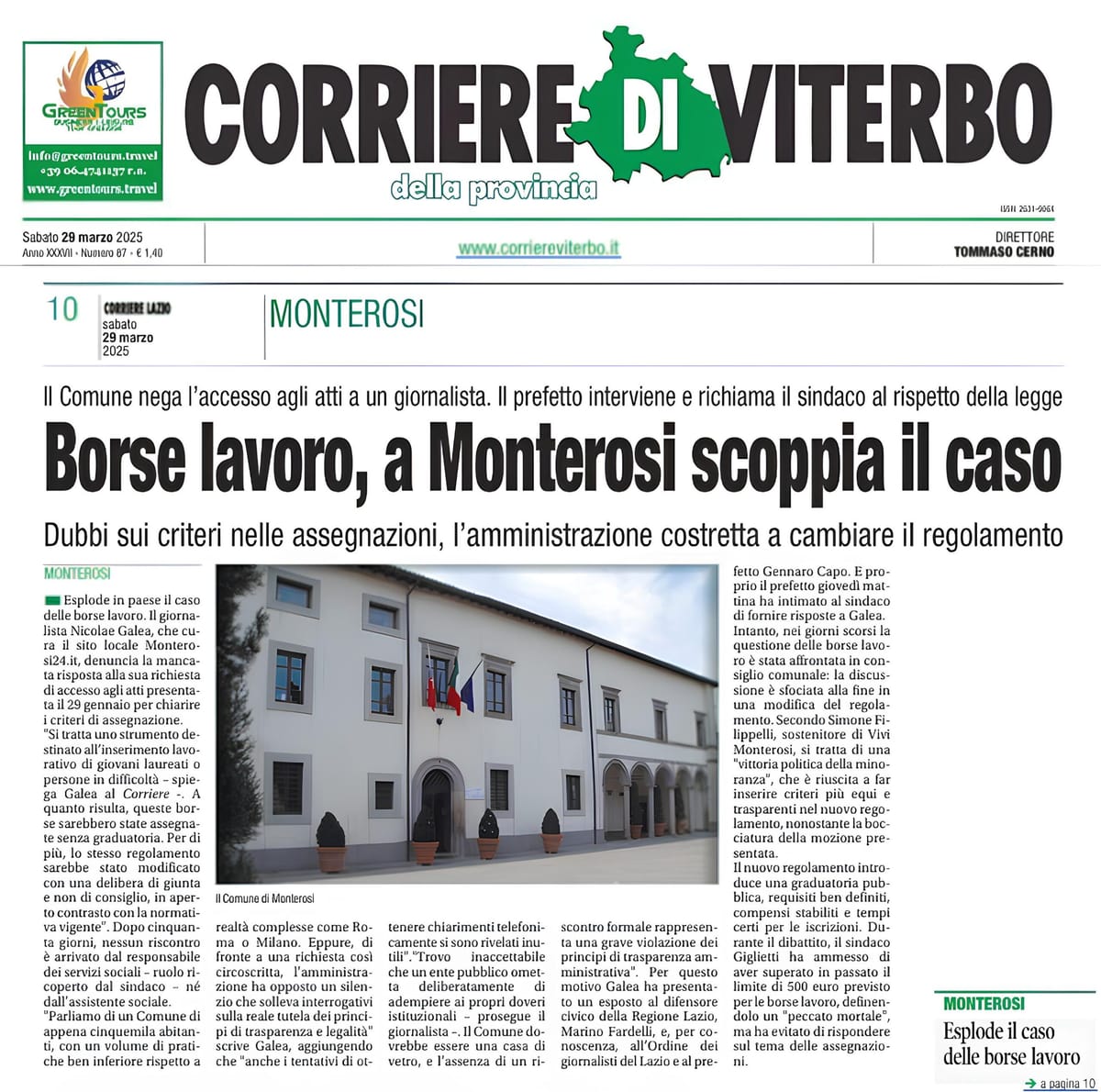 Le borse lavoro a Monterosi e la trasparenza che non c’è