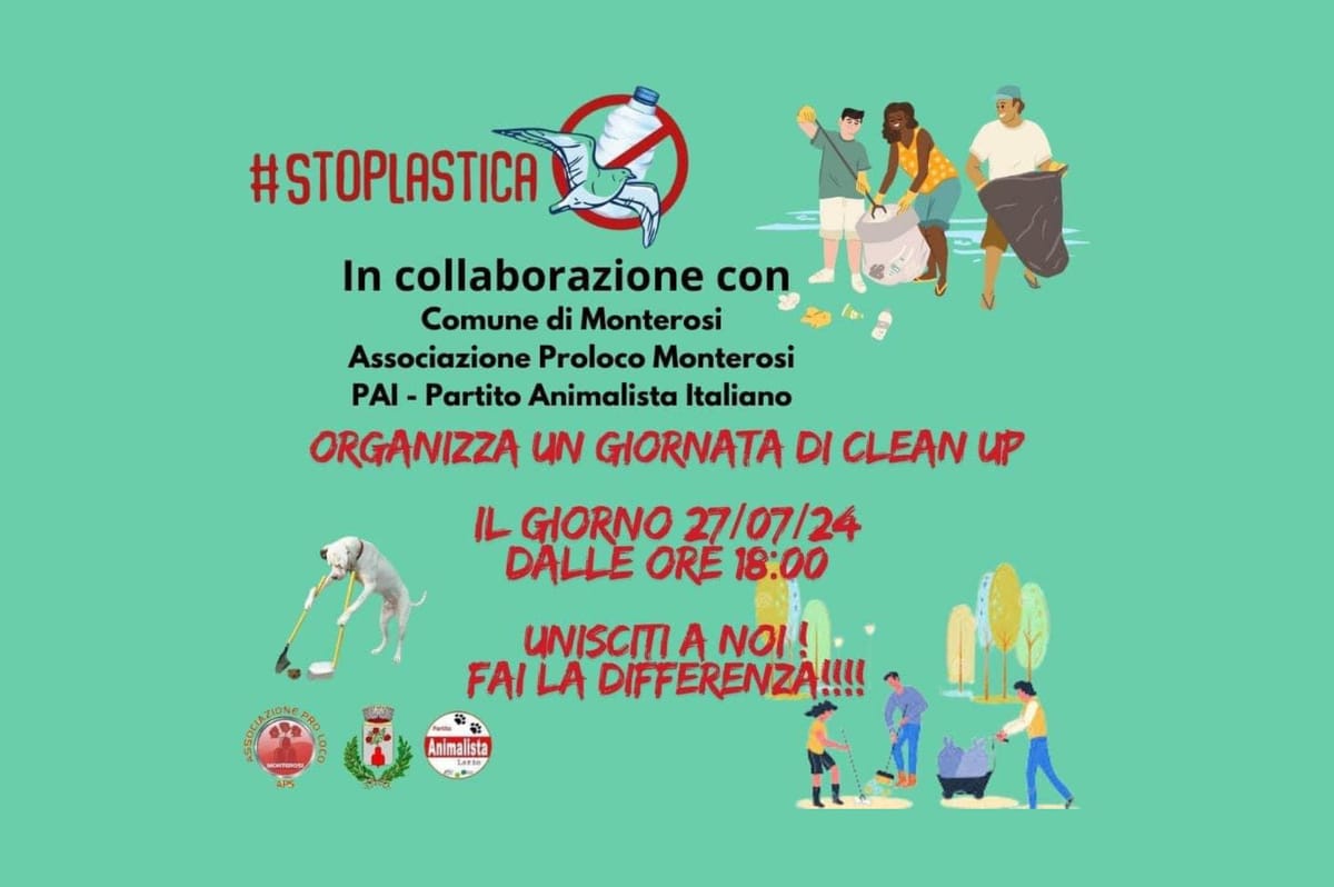 Pulizia del territorio: StopPlastica e Partito Animalista in prima linea
