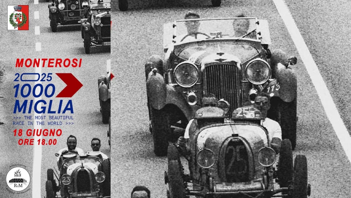 La 1000 Miglia torna a Monterosi dopo oltre 60 anni