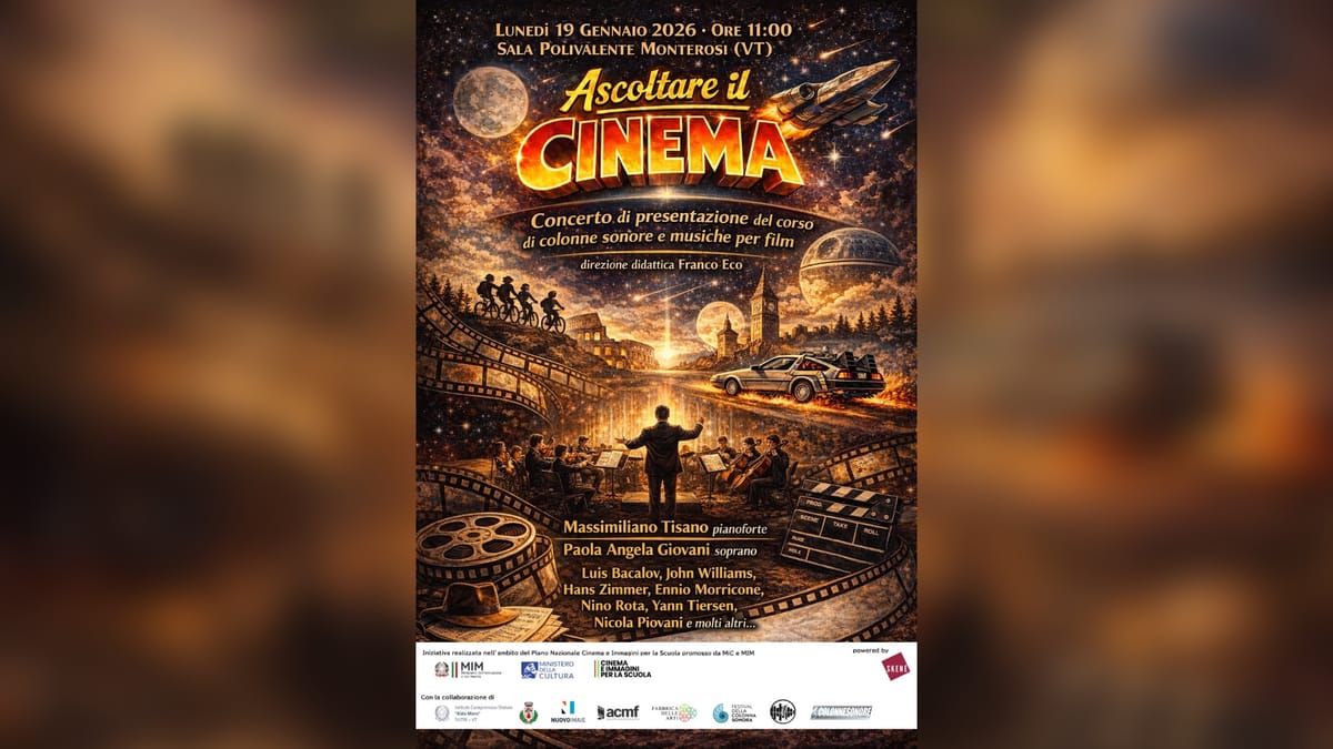 “Ascoltare il cinema”, a Monterosi il concerto che inaugura la seconda edizione del percorso didattico
