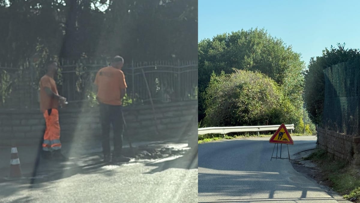 Perdita d’acqua in via Santa Maria: lavori in corso, attenzione alla curva