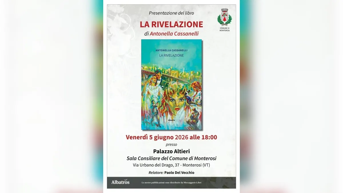 A Palazzo Altieri la presentazione del nuovo romanzo di Antonella Cassanelli