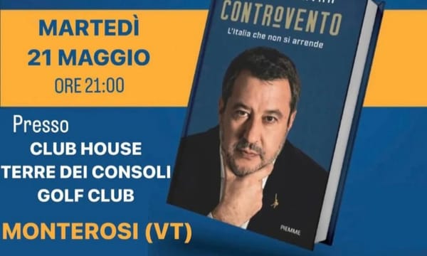 Matteo Salvini a Monterosi per presentare il suo nuovo libro