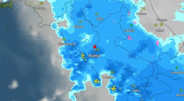 A Monterosi e nel Lazio continuano i temporali: allerta gialla il 5 gennaio