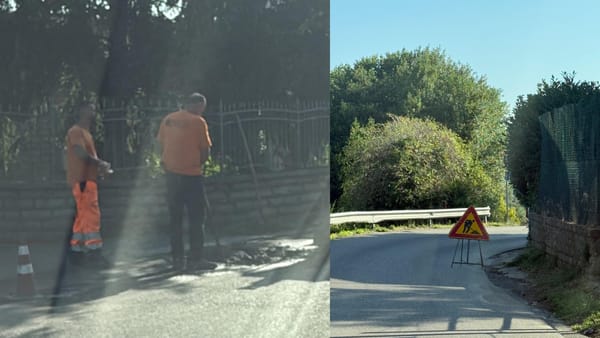 Perdita d’acqua in via Santa Maria: lavori in corso, attenzione alla curva